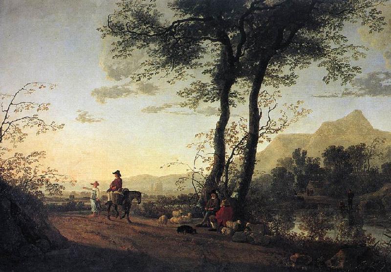 CUYP, Aelbert A Road near a River sdfg